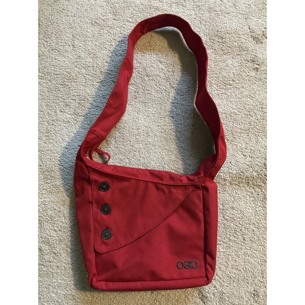 OGIO Brooklyn Women's Tablet IPad Crossbody Handbag Purse Red Canvas Messenger